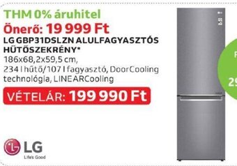 Auchan LG GBP31DSLZN ALULFAGYASZTÓS HŰTŐSZEKRÉNY 1 db ajánlat