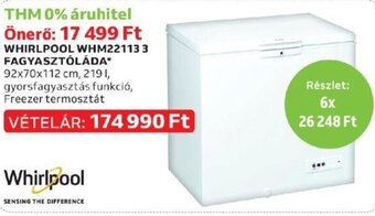 Auchan WHIRLPOOL WHM22113 3 FAGYASZTÓLÁDA 1 db ajánlat