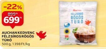 Auchan AUCHAN KEDVENC FÉLZSÍROS RÖGÖS TÚRÓ 500 g ajánlat
