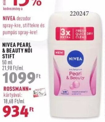 Rossmann NIVEA PEARL & BEAUTY NŐI STIFT 50 ml ajánlat