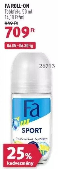 Rossmann FA ROLL-ON 50 ml ajánlat