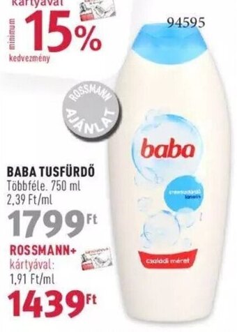 Rossmann BABA TUSFÜRDŐ 750 ml ajánlat
