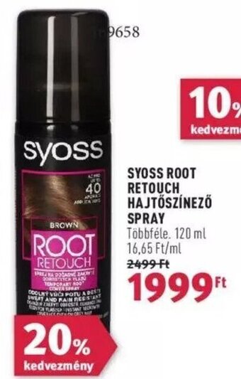 Rossmann SYOSS ROOT RETOUCH HAJTŐSZÍNEZŐ SPRAY 120 ml ajánlat