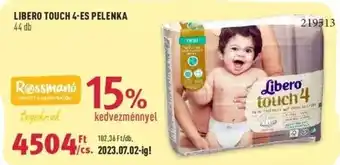 Rossmann LIBERO TOUCH 4-ES PELENKA 44 db ajánlat