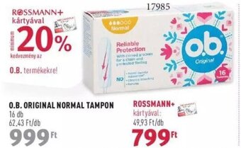 Rossmann O.B. ORIGINAL NORMAL TAMPON 16 db ajánlat