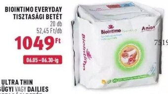Rossmann BIOINTIMO EVERYDAY TISZTASÁGI BETÉT 20 db ajánlat