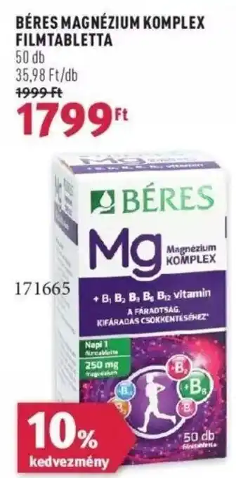 Rossmann BÉRES MAGNÉZIUM KOMPLEX FILMTABLETTA 50 db ajánlat