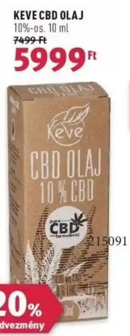 Rossmann KEVE CBD OLAJ 10 ml ajánlat
