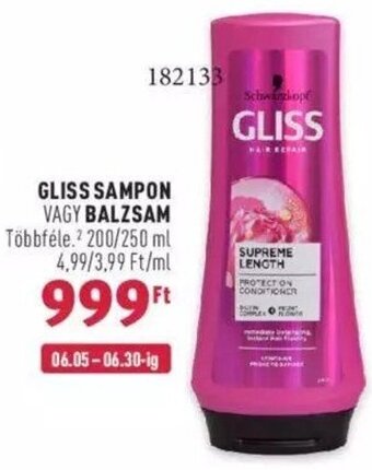 Rossmann GLISS SAMPON VAGY BALZSAM 200 / 250 ml ajánlat