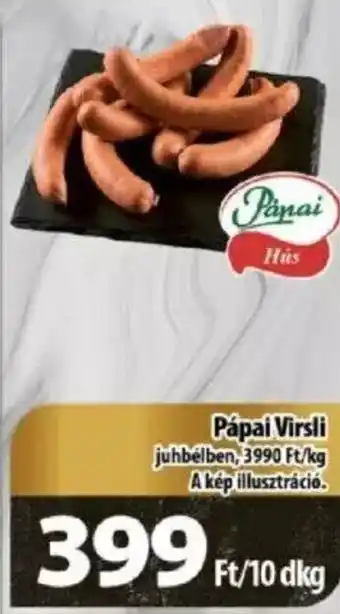 Coop Pápai Virsli 10 dkg ajánlat