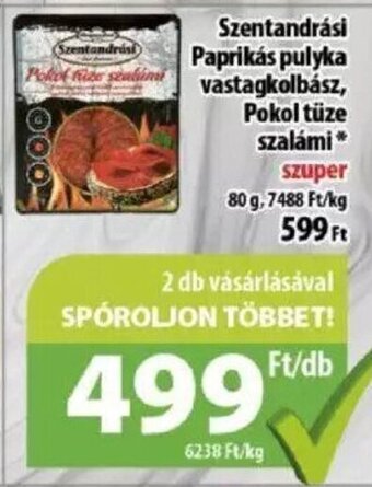 Coop Szentandrási Paprikás pulyka vastagkolbász stb. 80 g ajánlat
