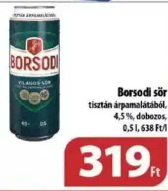 Coop Borsodi sör 0,5 l ajánlat