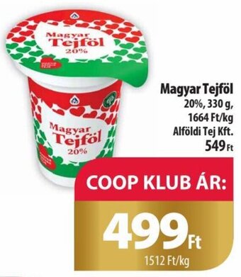 Coop Magyar Tejföl 330 g ajánlat