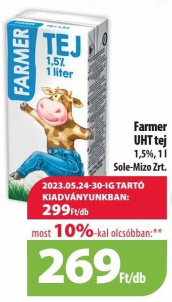 Coop Farmer UHT tej 1 l ajánlat