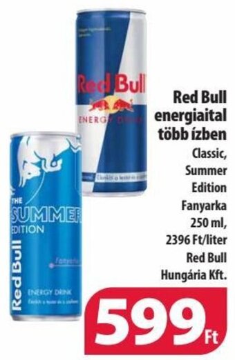 Coop Red Bull energiaital több ízben 250 ml ajánlat