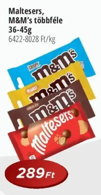 Maltesers, M&M's többféle 36 - 45 g