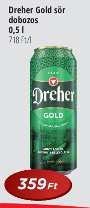 Real Dreher Gold sör dobozos 0,5 l ajánlat