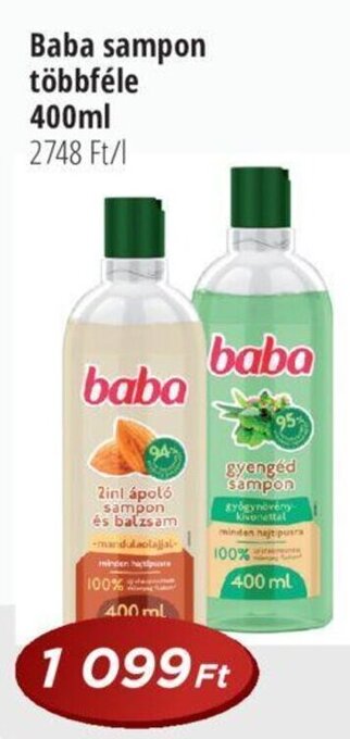 Real Baba sampon többféle 400 ml ajánlat