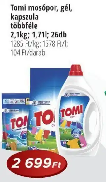 Tomi mosópor, gél, kapszula többféle 2,1 kg / 1,71 l / 26 db