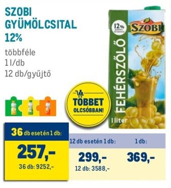 Metro SZOBI GYÜMÖLCSITAL 12% 1 l ajánlat
