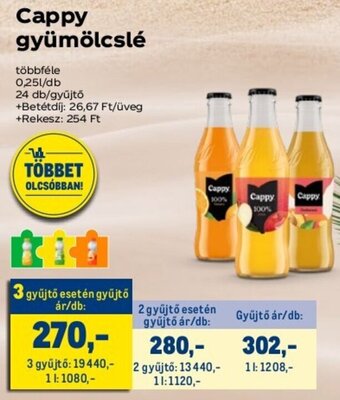 Metro Cappy gyümölcslé 0,25 l ajánlat