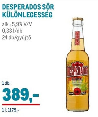 Metro DESPERADOS SÖR KÜLÖNLEGESSÉG 0,33 l ajánlat
