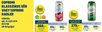 Metro SOPRONI KLASSZIKUS SÖR 0,5 l ajánlat