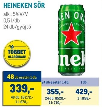 Metro HEINEKEN SÖR 0,5 l ajánlat