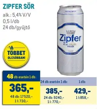 Metro ZIPFER SÖR 0,5 l ajánlat