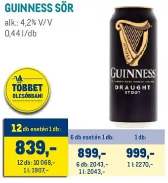 Metro GUINNESS SÖR 0,44 l ajánlat