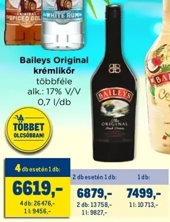 Metro Baileys Original krémlikőr 0,7 l ajánlat