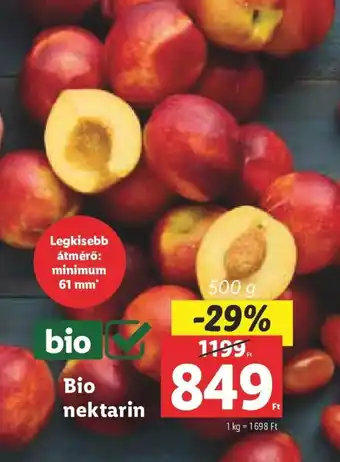Lidl Bio nektarin 500 g ajánlat