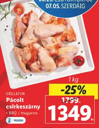 Lidl GRILL&FUN Pácolt csirkeszárny1 kg ajánlat