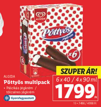 Lidl ALGIDA Pöttyös multipack 6 x 40 / 4 x 90 ml ajánlat