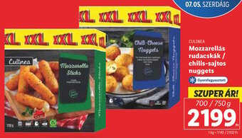 CULINEA Mozzarellás rudacskák stb. 700 / 750 g