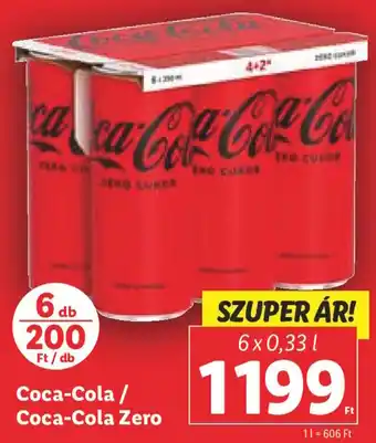 Lidl Coca-Cola / Coca-Cola Zero 6 x 0,33 l ajánlat