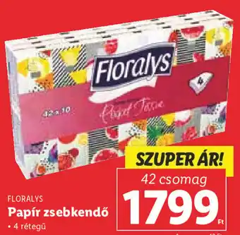 Lidl Floralys Papír zsebkendő 42 csomag ajánlat