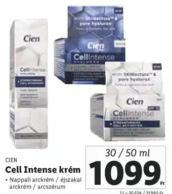 Lidl CIEN Cell Intense krém 30 / 50 ml ajánlat