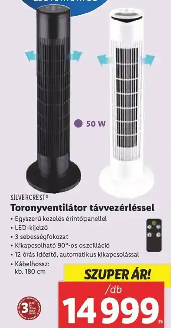 Lidl SILVERCREST Toronyventilátor távvezérléssel 1 db ajánlat