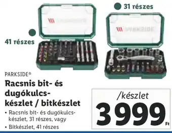 Lidl PARKSIDE Racsnis bit- és dugókulcs-készlet / bitkészlet 1 készlet ajánlat