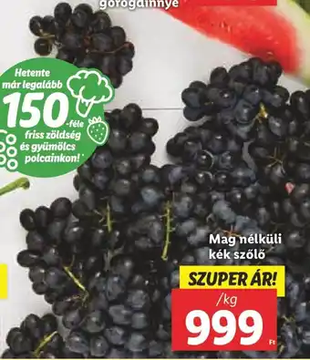 Lidl Mag nélküli kék szőlő 1 kg ajánlat