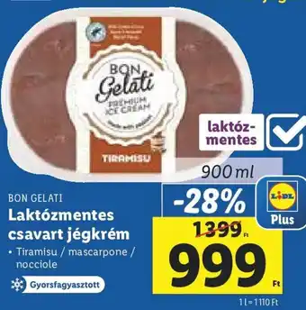Lidl BON GELATI Laktózmentes csavart jégkrém 900 ml ajánlat