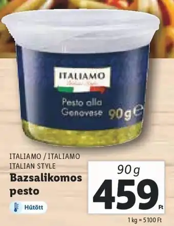 ITALIAMO / ITALIAMO ITALIAN STYLE Bazsalikomos pesto 90 g
