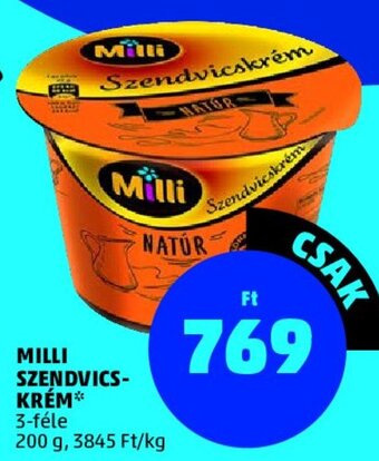PENNY MILLI SZENDVICS- KRÉM 200 g ajánlat