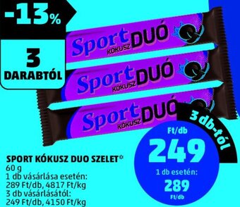SPORT KÓKUSZ DUO SZELET 60 g