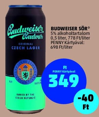 PENNY BUDWEISER SÖR 0,5 l ajánlat