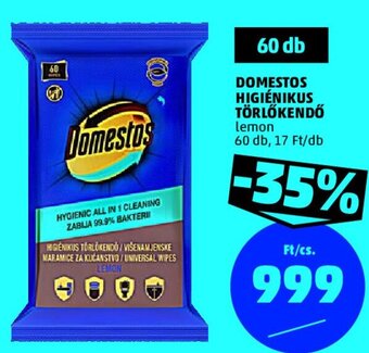 PENNY DOMESTOS HIGIÉNIKUS TÖRLŐKENDŐ 60 db ajánlat