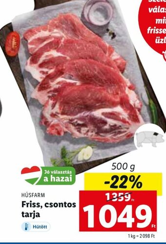 HÚSFARM Friss, csontos tarja 500 g