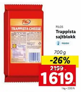 Lidl PILOS Trappista sajtblokk 700 g ajánlat