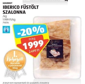 ALDI GOURMET IBERICO FÜSTÖLT SZALONNA 1 kg ajánlat